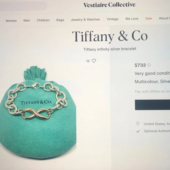 Tiffany & Co infinity sterling silver chunky chain bracelet lobster claw close - Picture 4 of 7